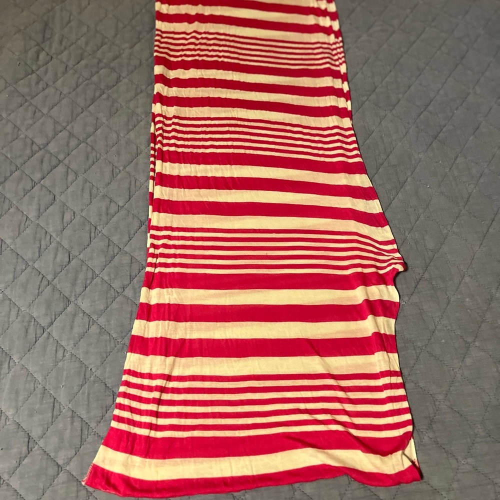 Infinity scarf Pink‎ And White white stripes